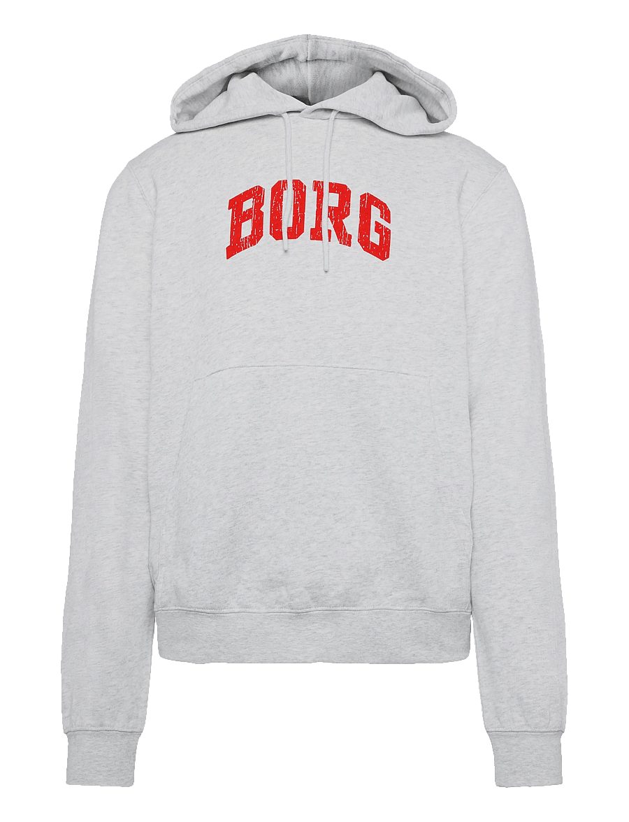 Björn Borg - BORG CLASSIC PRINT HOODIE - huvtröjor - ultra light grey melange - 0