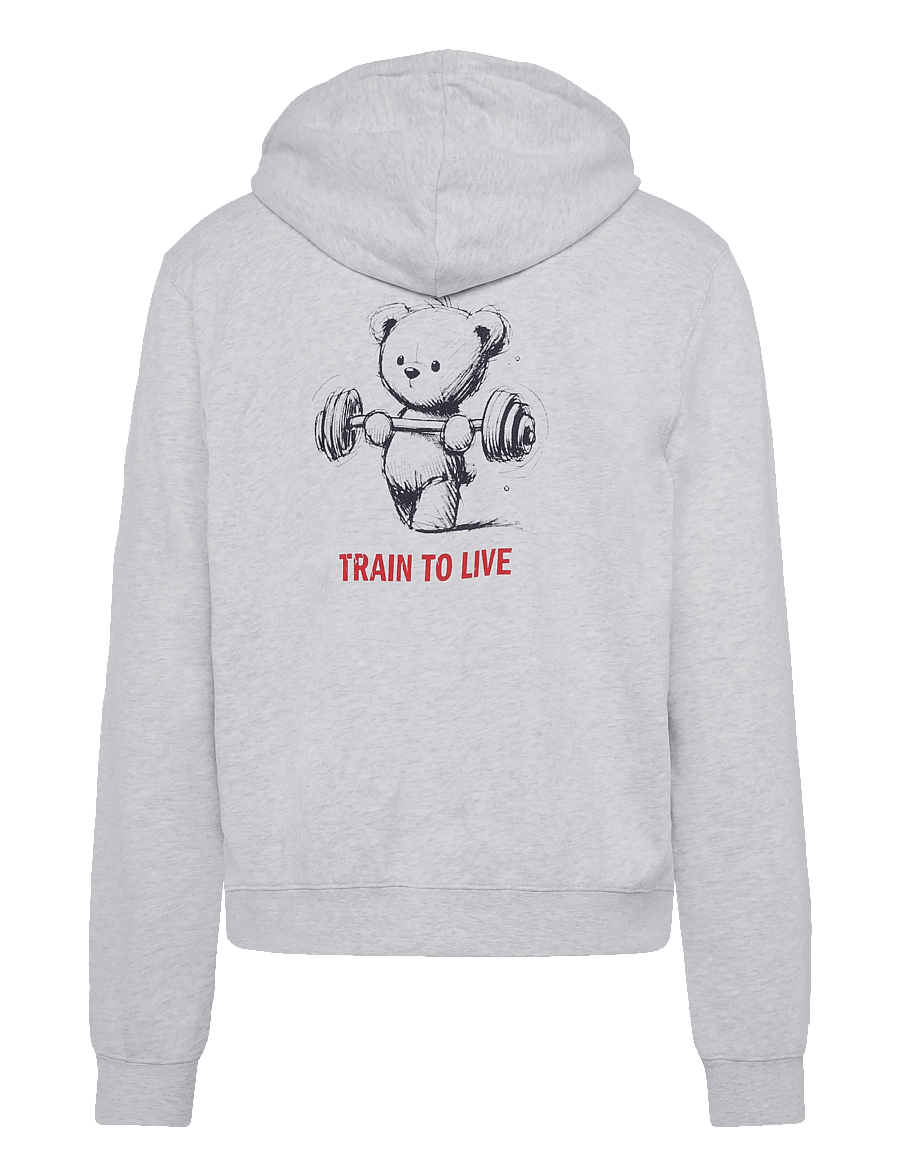 Björn Borg - BORG CLASSIC PRINT HOODIE - huvtröjor - ultra light grey melange - 1