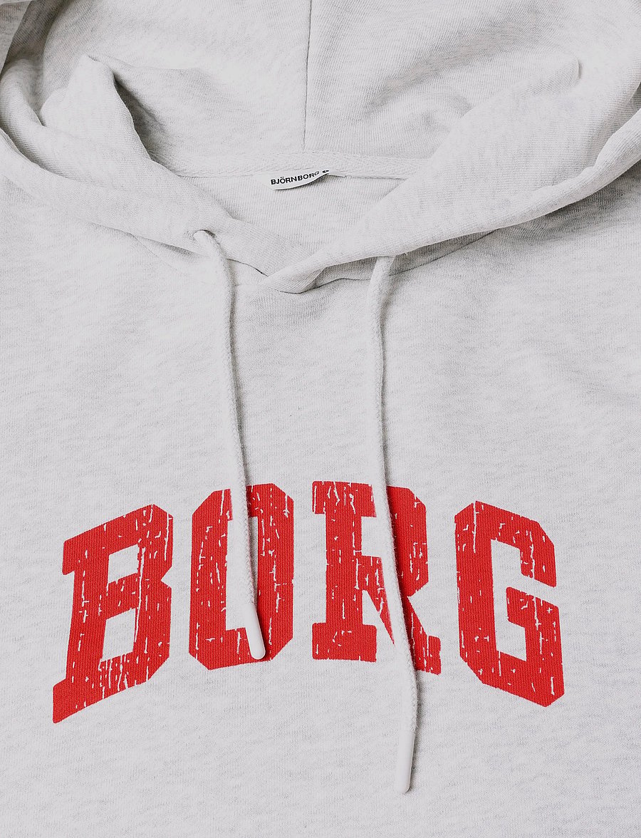 Björn Borg - BORG CLASSIC PRINT HOODIE - huvtröjor - ultra light grey melange - 2