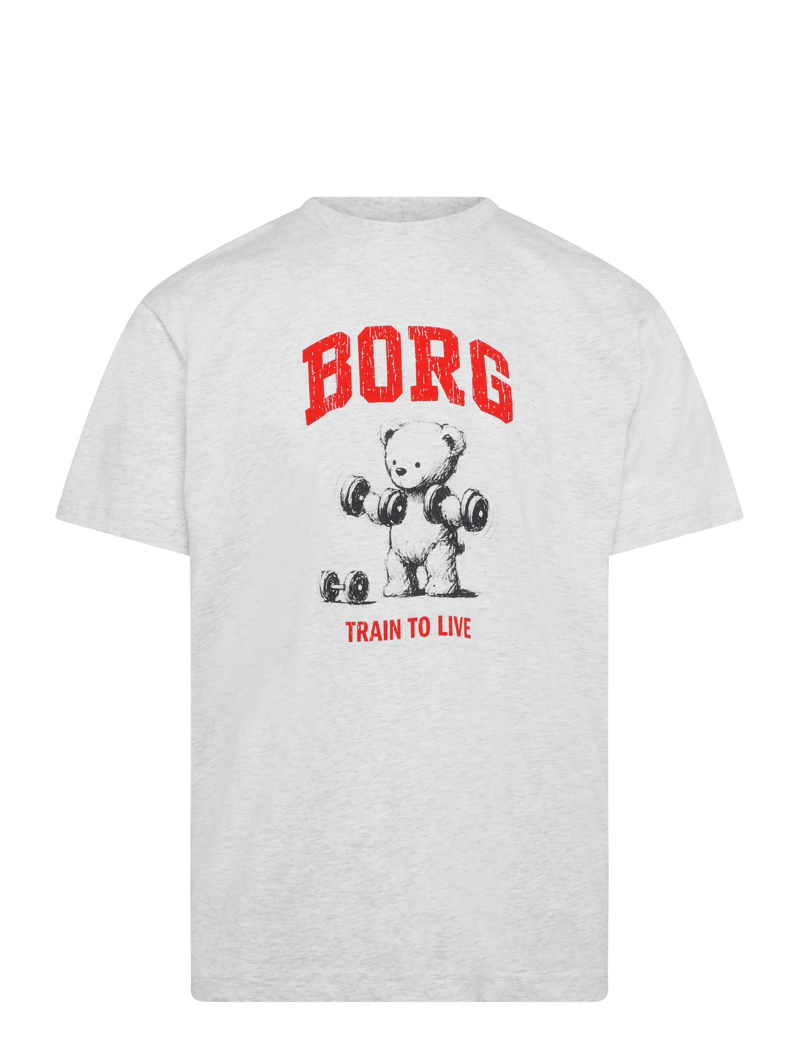 Björn Borg BORG CLASSIC PRINT T-SHIRT - Toppe & T-shirts - ULTRA LIGHT GREY MELANGE / grey