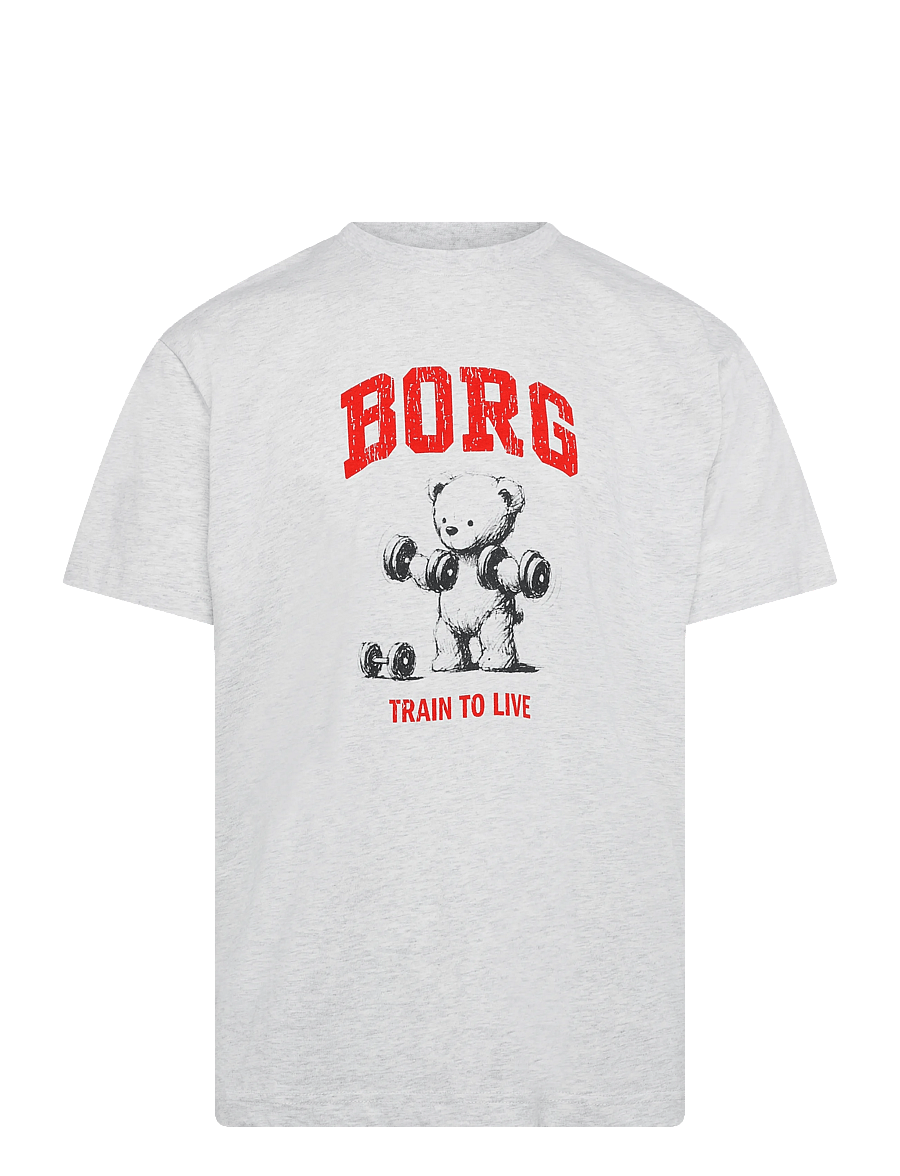 Björn Borg - BORG CLASSIC PRINT T-SHIRT - alussärgid ja t-särgid - ultra light grey melange - 0