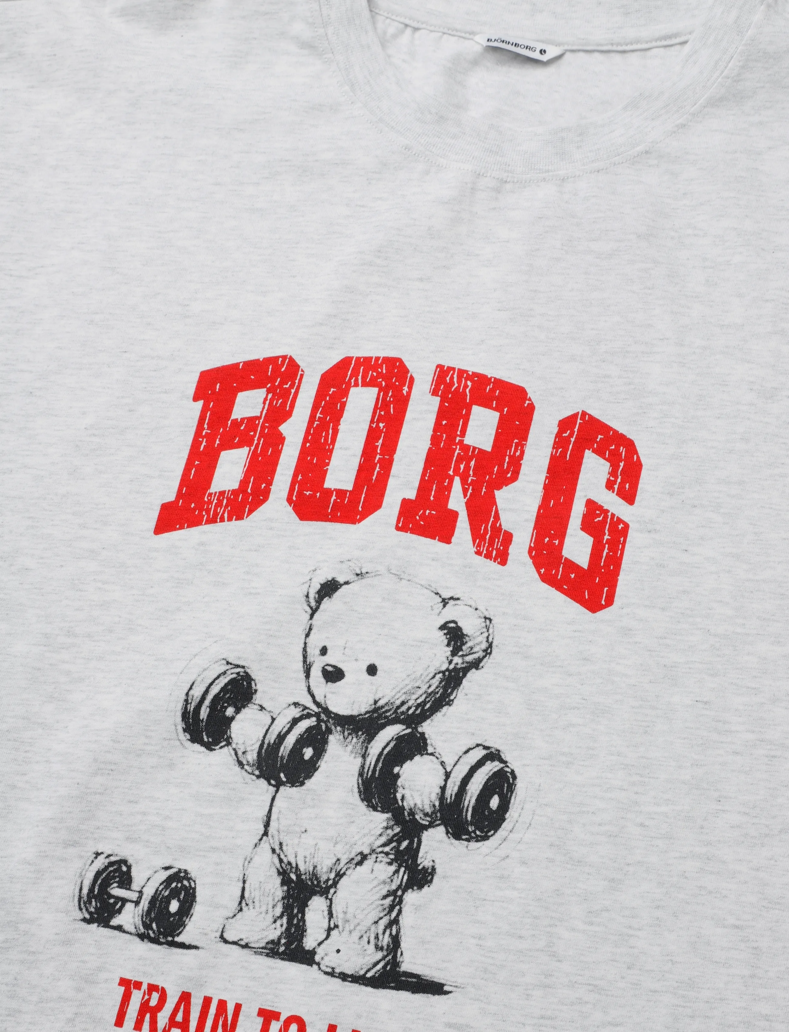 Björn Borg - BORG CLASSIC PRINT T-SHIRT - alussärgid ja t-särgid - ultra light grey melange - 2
