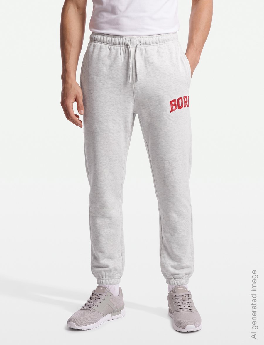 Björn Borg - BORG CLASSIC PRINT SWEATPANTS - trainingsbroek - ultra light grey melange - 3