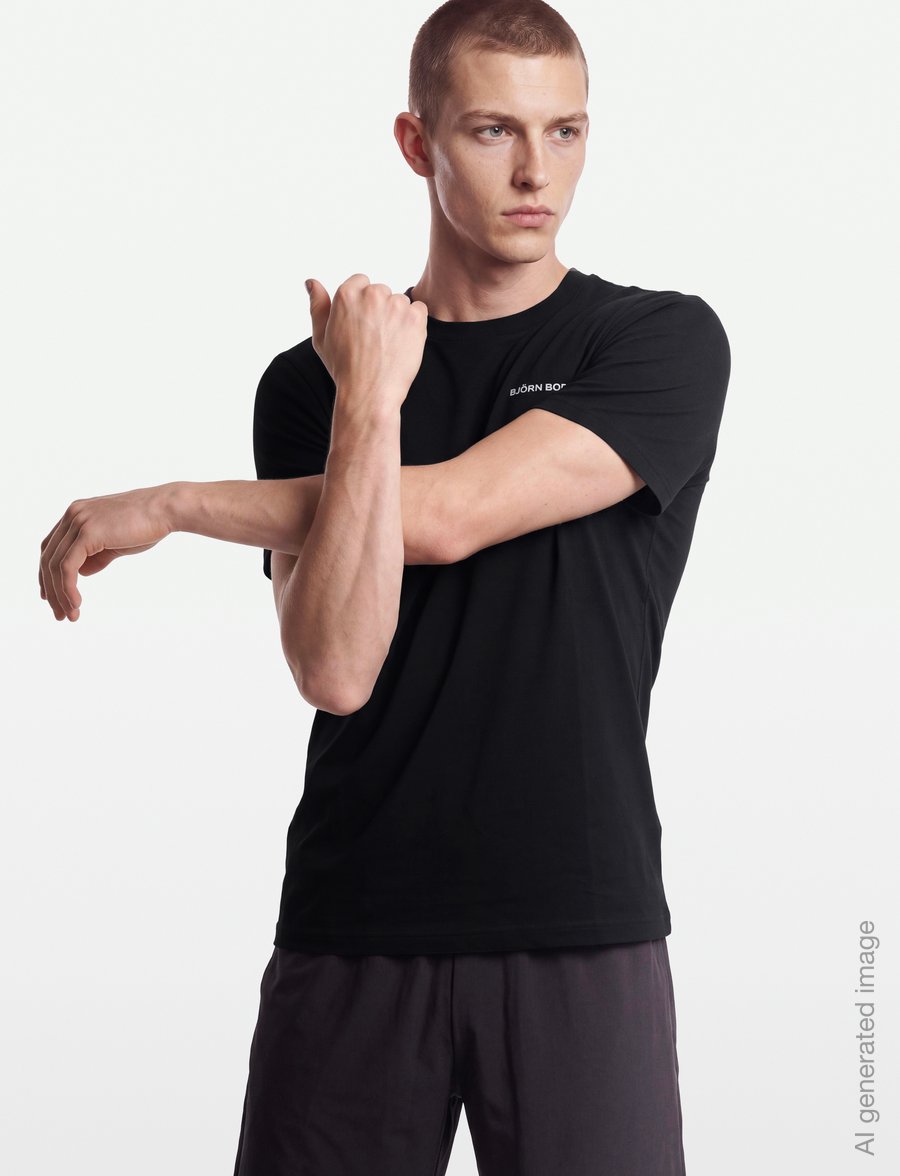 Björn Borg - BORG GYM OVERSIZED T-SHIRT - alussärgid ja t-särgid - black beauty - 3