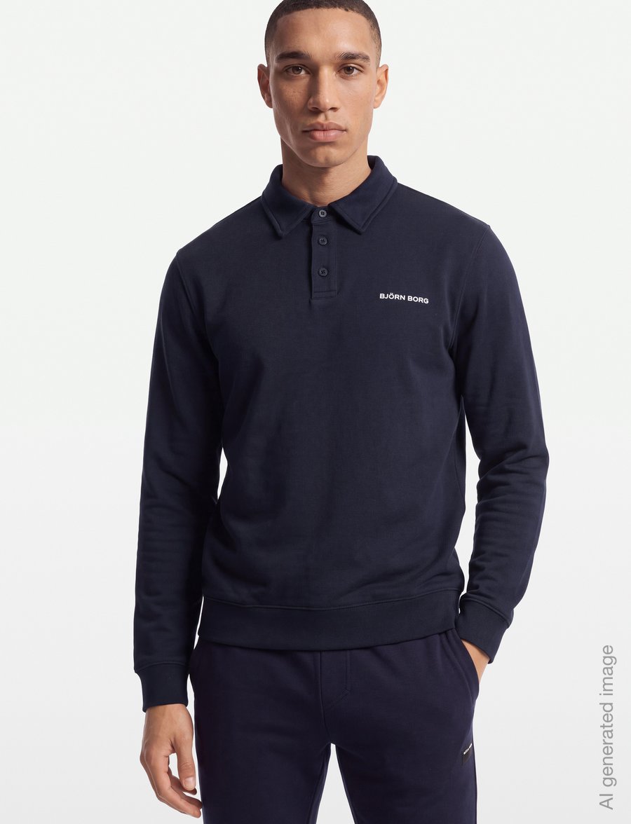 Björn Borg - BORG CLASSIC POLO SWEATSHIRT - oberteile & t-shirts - night sky - 3