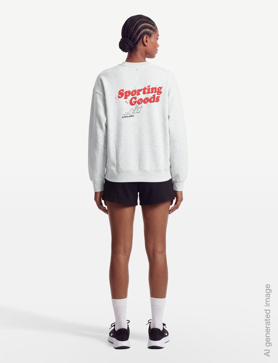 Björn Borg - BORG BOYFRIEND SWEATSHIRT - dressipluusid ja pusad - ultra light grey melange - 4