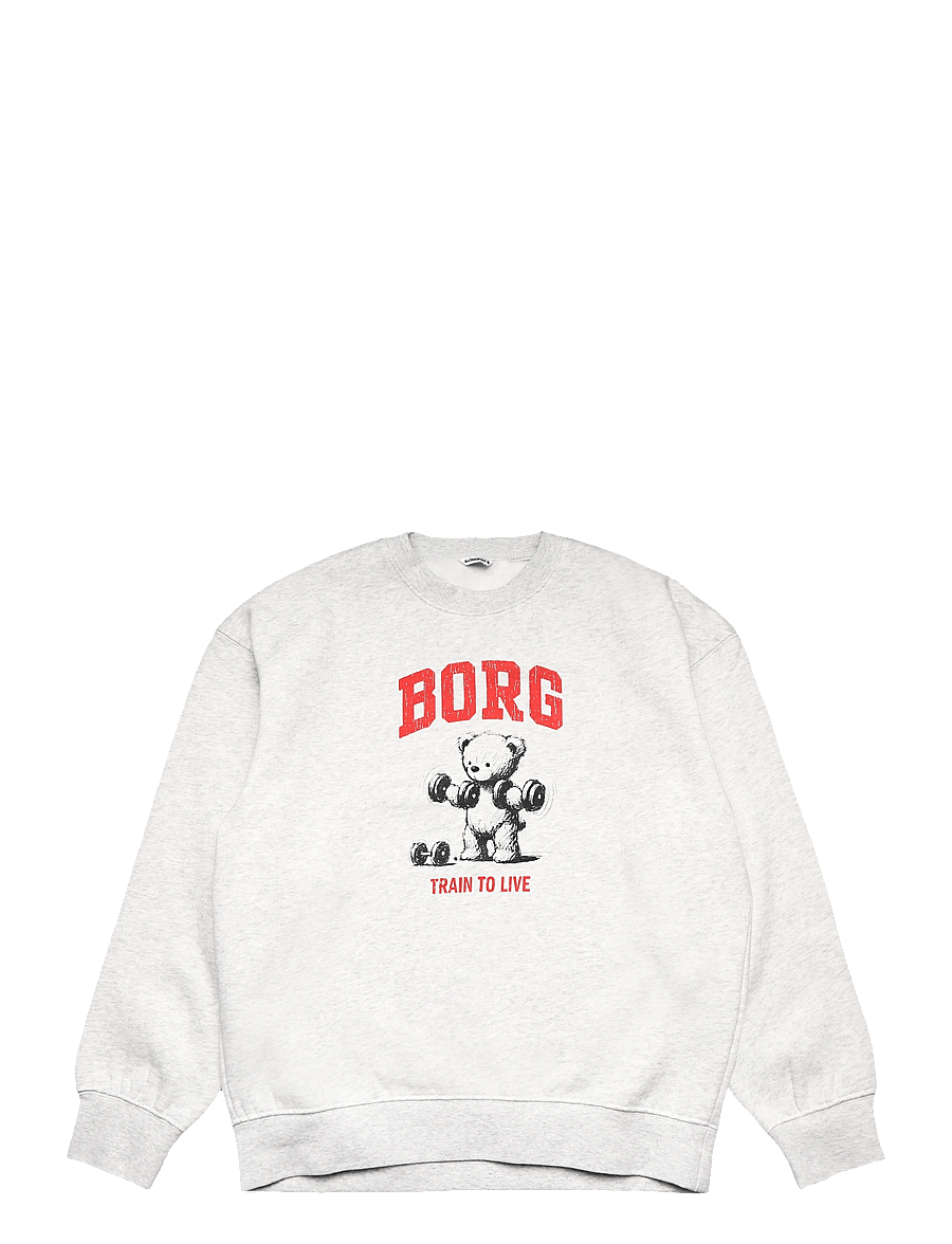 Björn Borg - BORG OVERSIZED SWEATSHIRT - sweatshirts - ultra light grey melange - 0