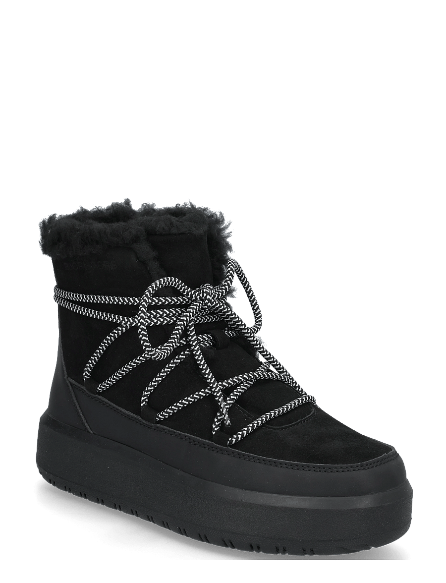 Björn Borg - WOOLY LACE UP - bamsestøvler - black - 0