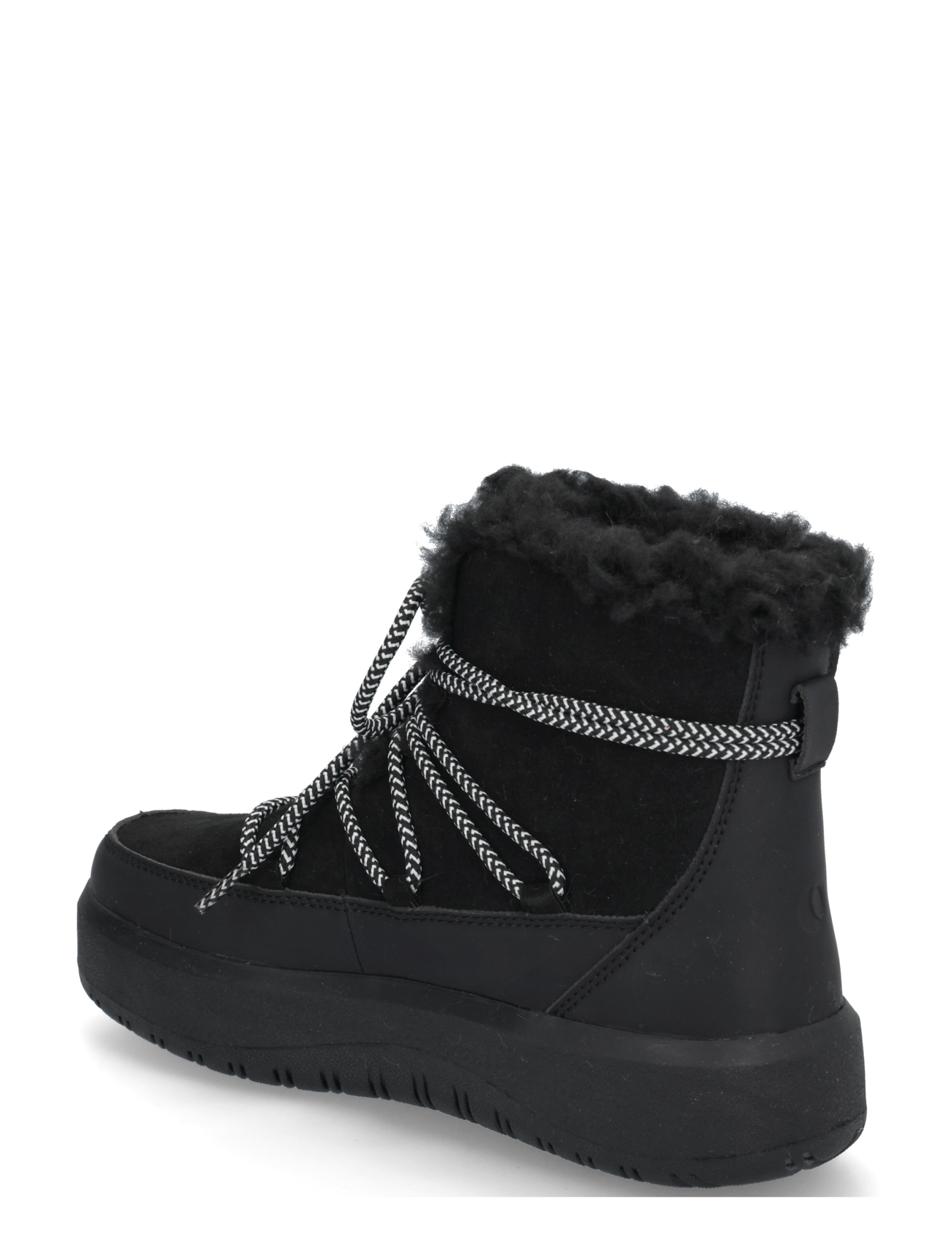 Björn Borg - WOOLY LACE UP - bamsestøvler - black - 1