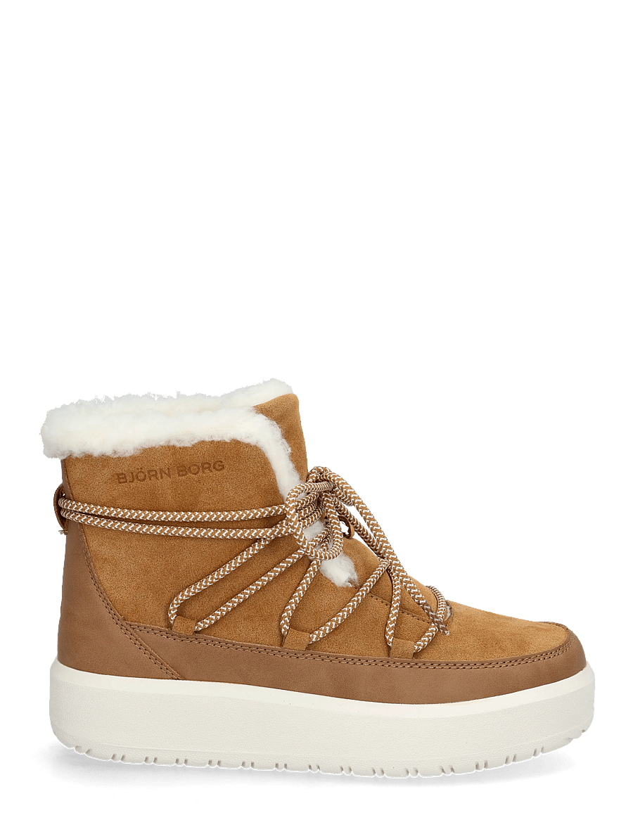 Björn Borg - WOOLY LACE UP - teddy boots - caramel - 2