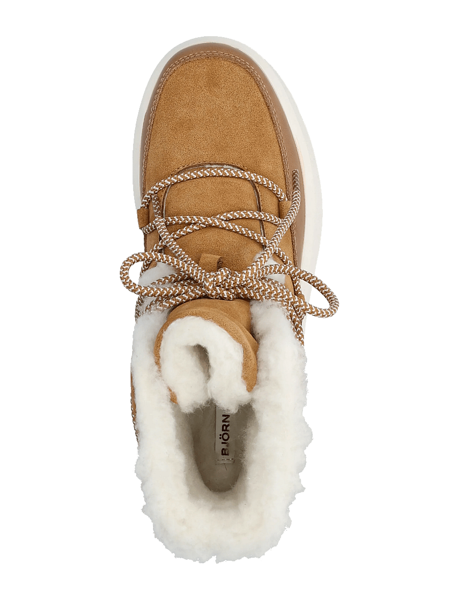 Björn Borg - WOOLY LACE UP - teddy boots - caramel - 3