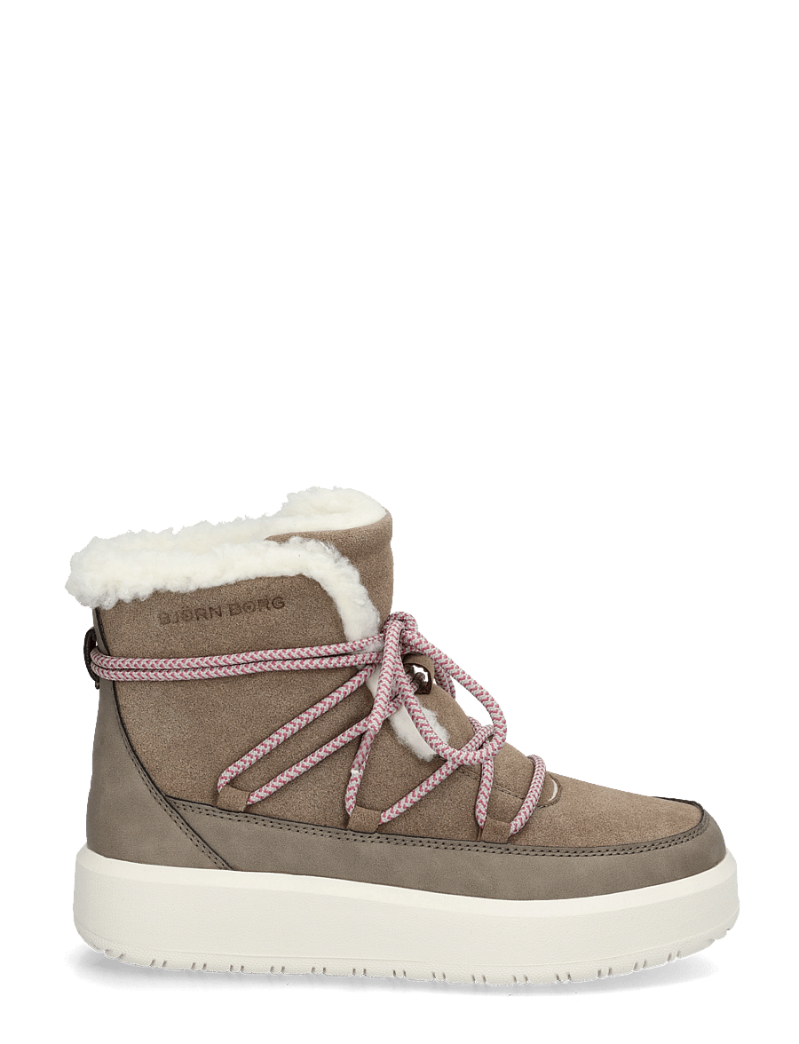 Björn Borg - WOOLY LACE UP - bamsestøvler - taupe - 2