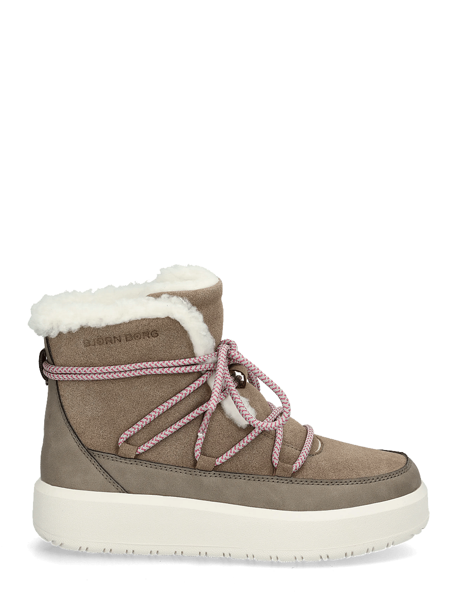 Björn Borg - WOOLY LACE UP - teddy boots - taupe - 2