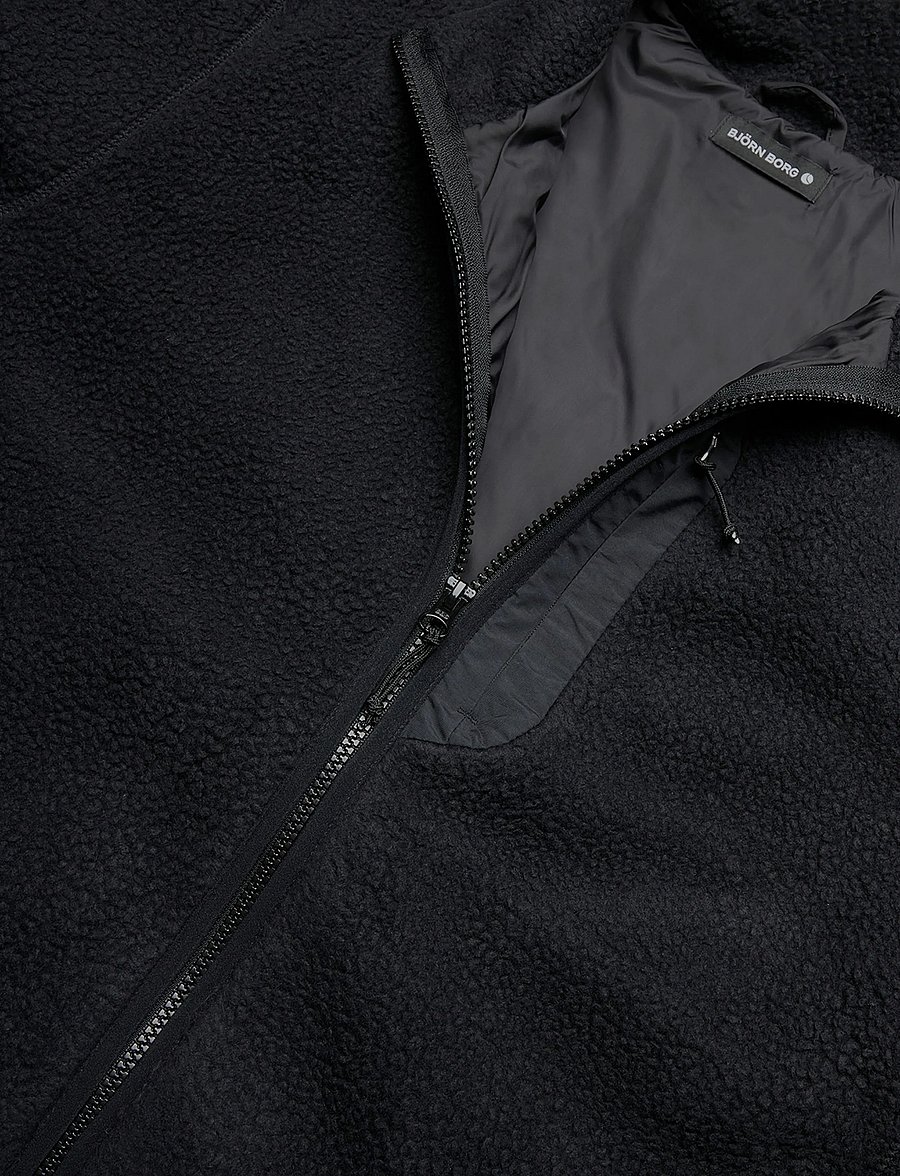 Björn Borg - BORG PILE JACKET - fleece og mellemlag - black beauty - 2