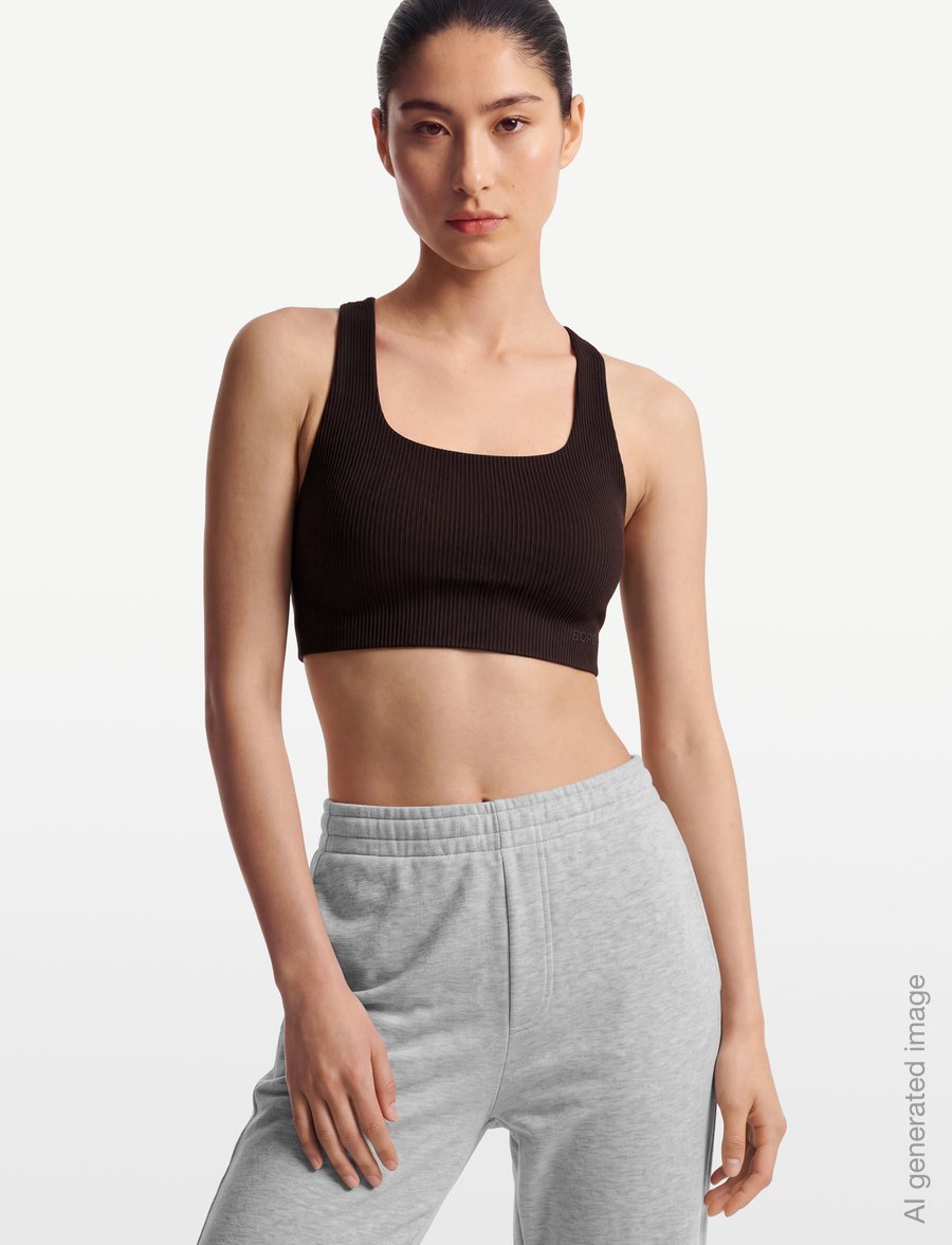 Björn Borg - STUDIO RIBBED RACERBACK BRA - spordi-rinnahoidjad - coffee bean - 3