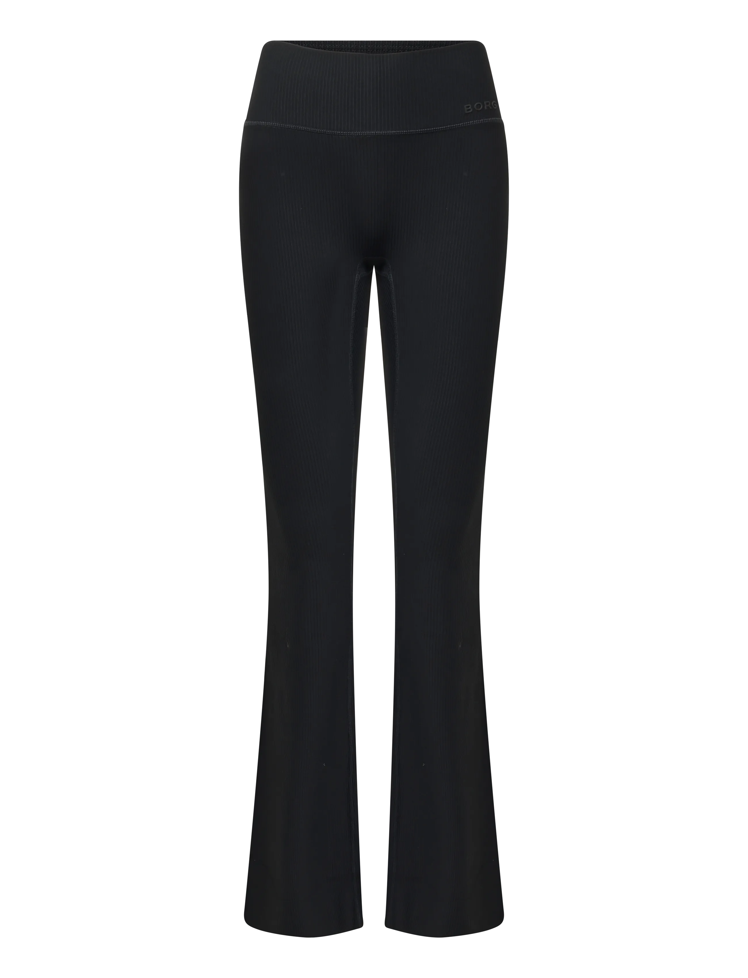 Björn Borg STUDIO RIBBED FLARE TIGHTS TALL - Lauf- & Trainingstights - BLACK BEAUTY / black