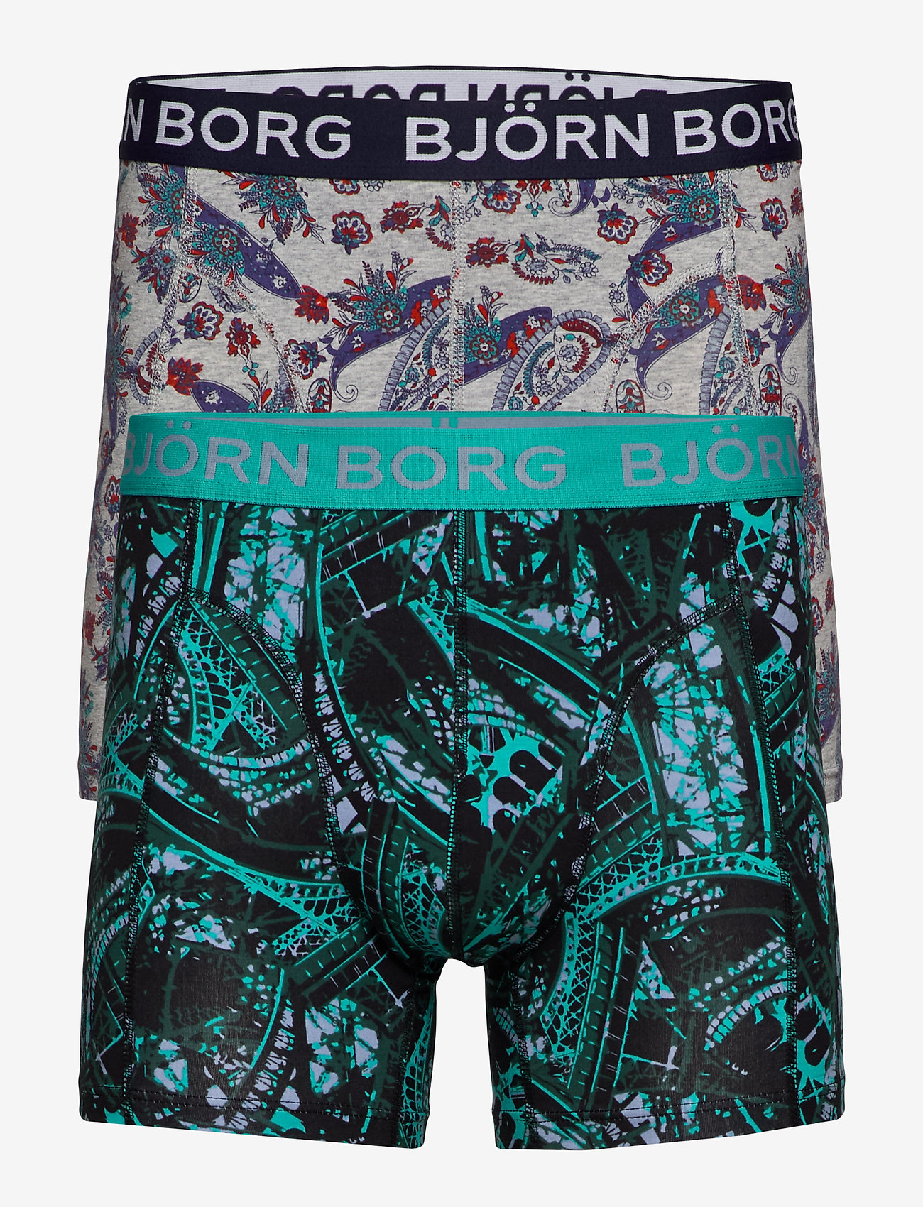 Björn Borg - SHORTS BB EIFFEL & BB PAISLEY 2- pack - h108by light grey melange - 0