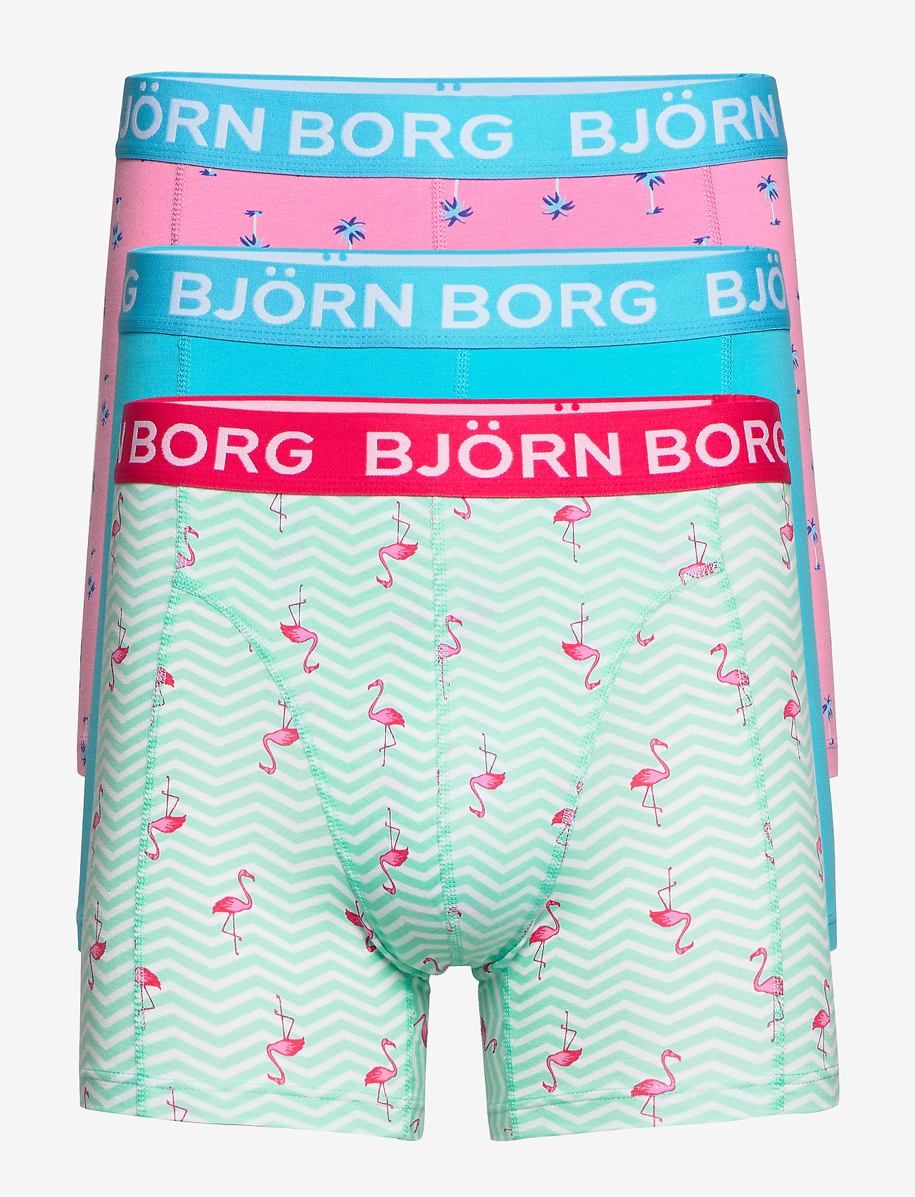 Björn Borg - SHORTS BB MINI PALMS & BB FLAMINGO STRIPE 3p - sachet pink - 0