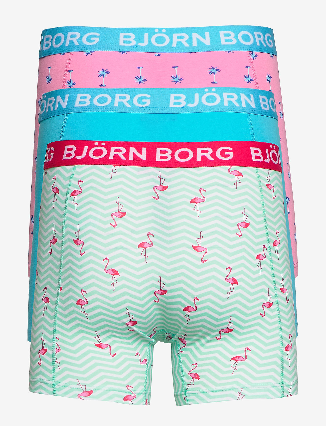 Björn Borg - SHORTS BB MINI PALMS & BB FLAMINGO STRIPE 3p - sachet pink - 1