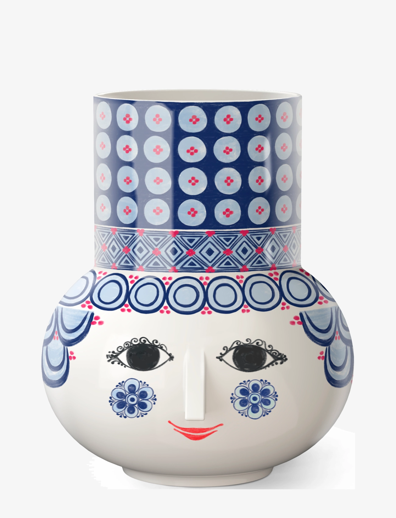 Bjørn Wiinblad Olga Vase H20 cm Blå, 20 cm, Blue, Vaser > Store Vaser, Unisex