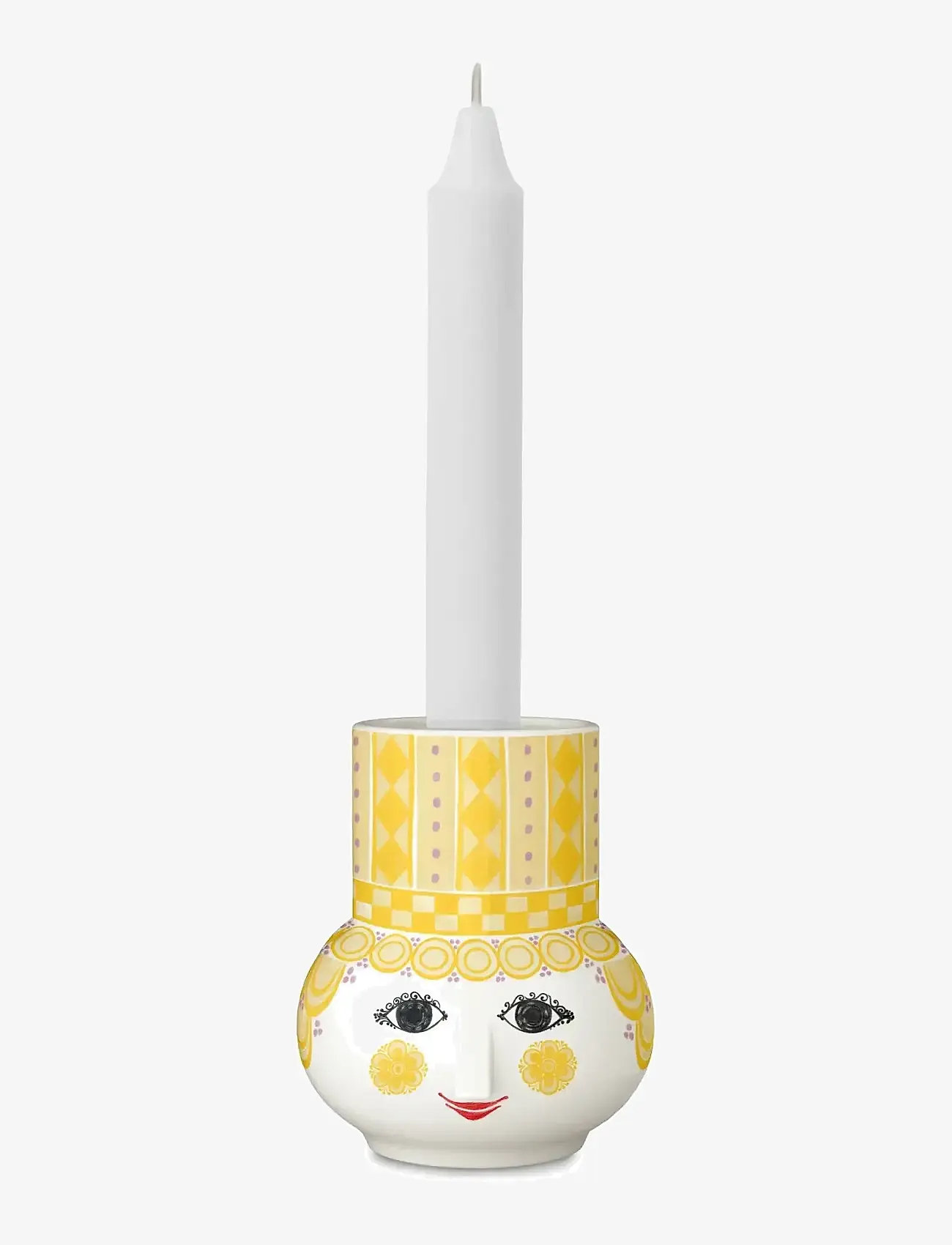 Bjørn Wiinblad - Olga Candle holder H9 cm yellow - kynttilänjalat - yellow - 4