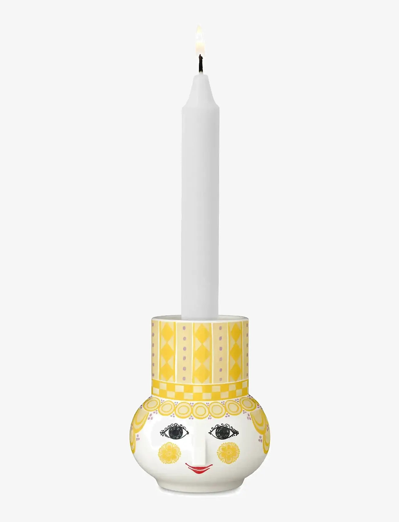 Bjørn Wiinblad - Olga Candle holder H9 cm yellow - kynttilänjalat - yellow - 5
