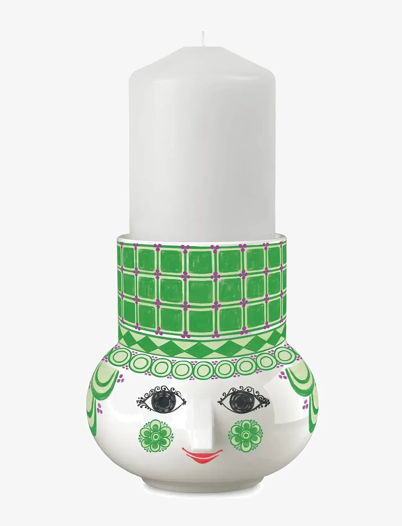 Bjørn Wiinblad - Olga Block candle holder H12 green - küünlajalad - green - 4