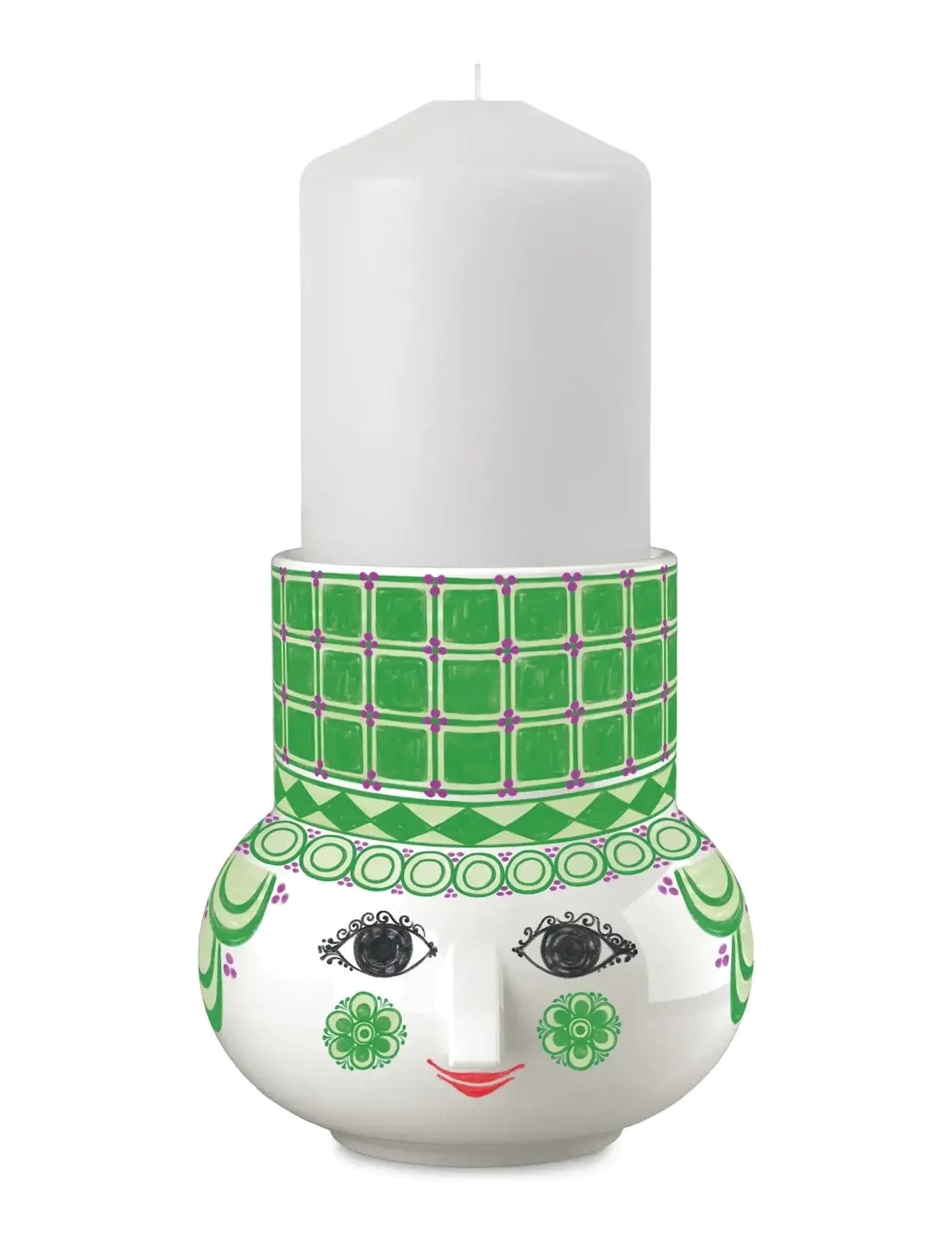 Bjørn Wiinblad - Olga Block candle holder H12 green - küünlajalad - green - 4