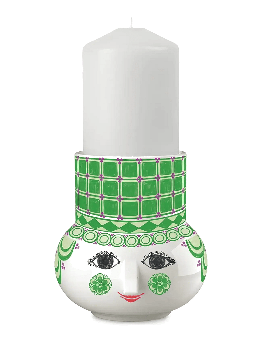 Bjørn Wiinblad - Olga Block candle holder H12 green - küünlajalad - green - 4