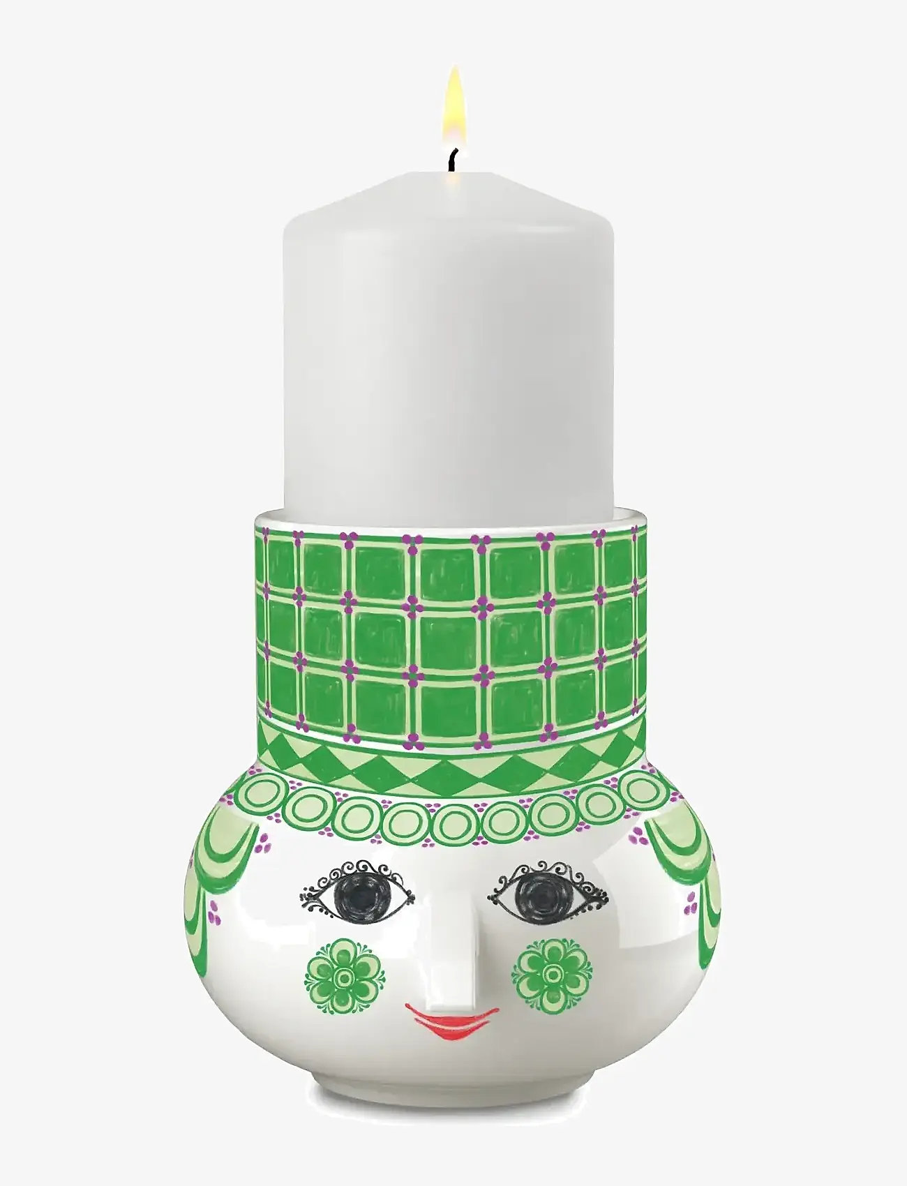 Bjørn Wiinblad - Olga Block candle holder H12 green - küünlajalad - green - 5