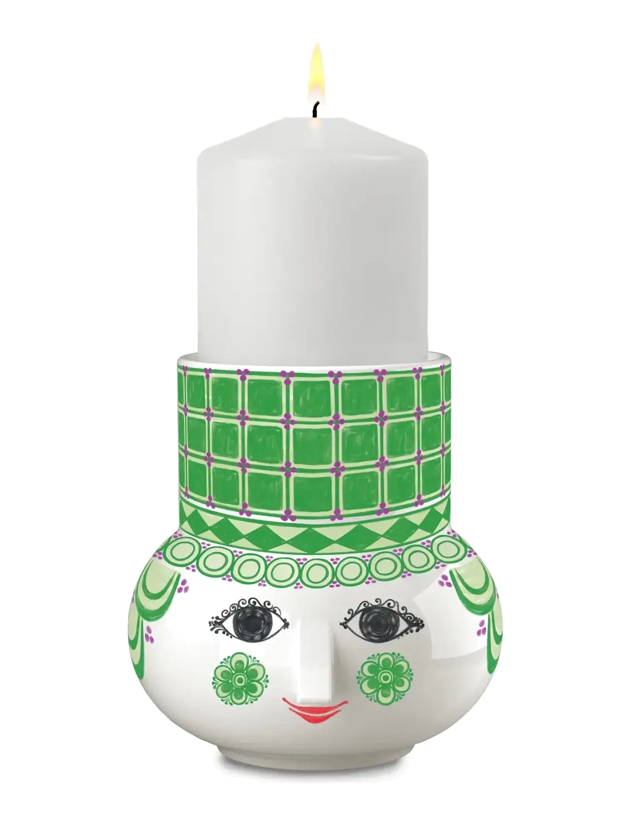 Bjørn Wiinblad - Olga Block candle holder H12 green - küünlajalad - green - 5