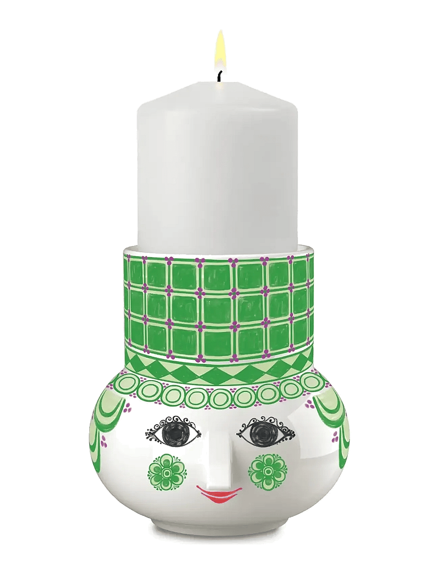 Bjørn Wiinblad - Olga Block candle holder H12 green - küünlajalad - green - 5