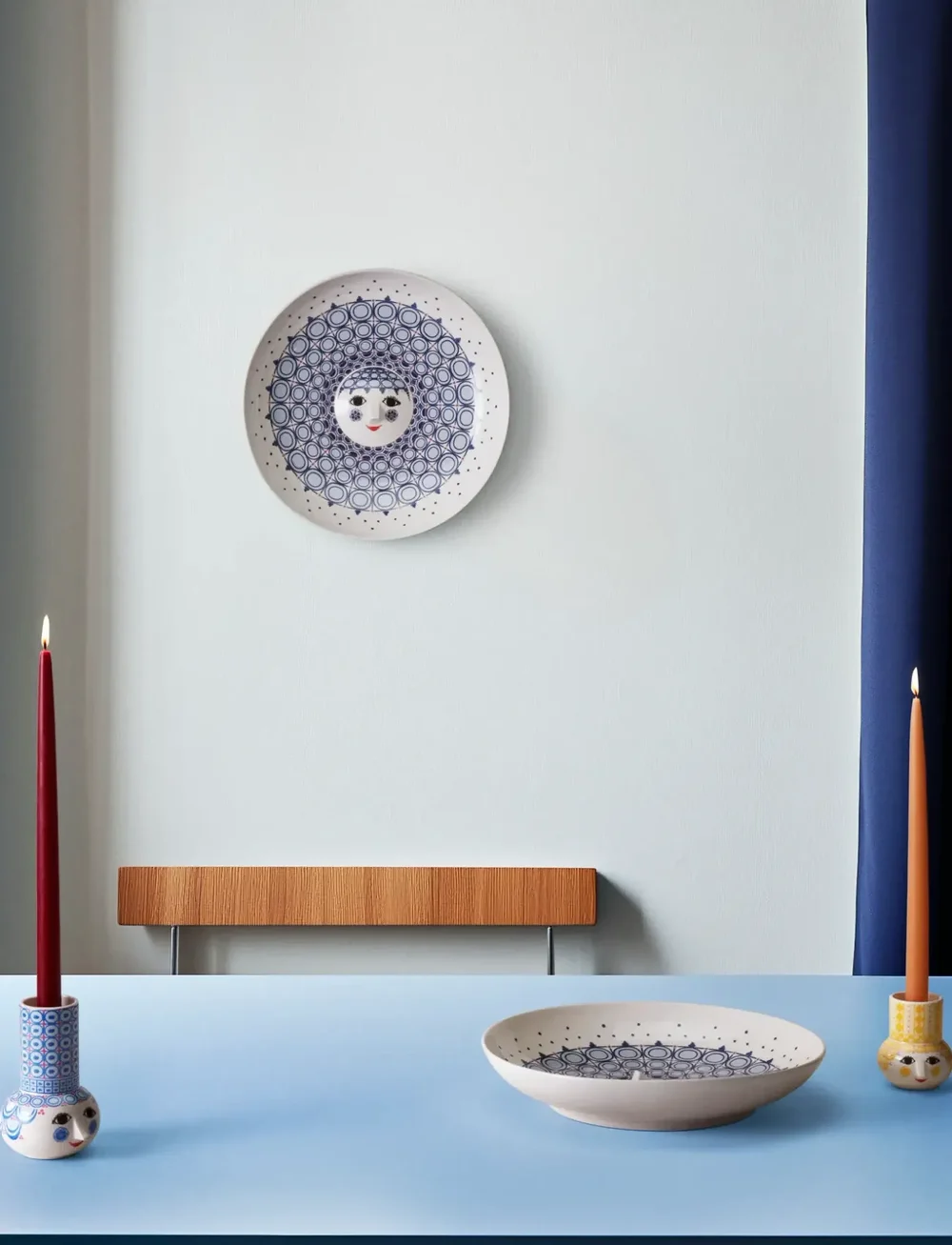 Bjørn Wiinblad - Olga Dish Ø33 cm blue - servierplatten - blue - 5