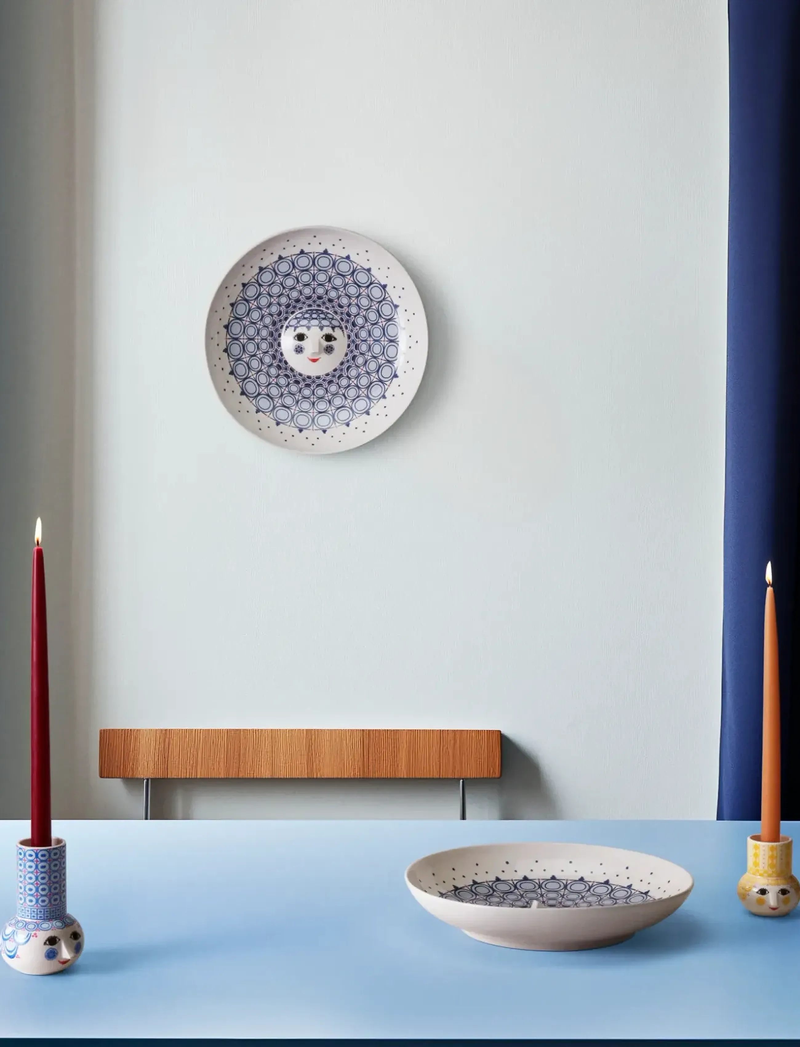 Bjørn Wiinblad - Olga Dish Ø33 cm blue - serving platters - blue - 5