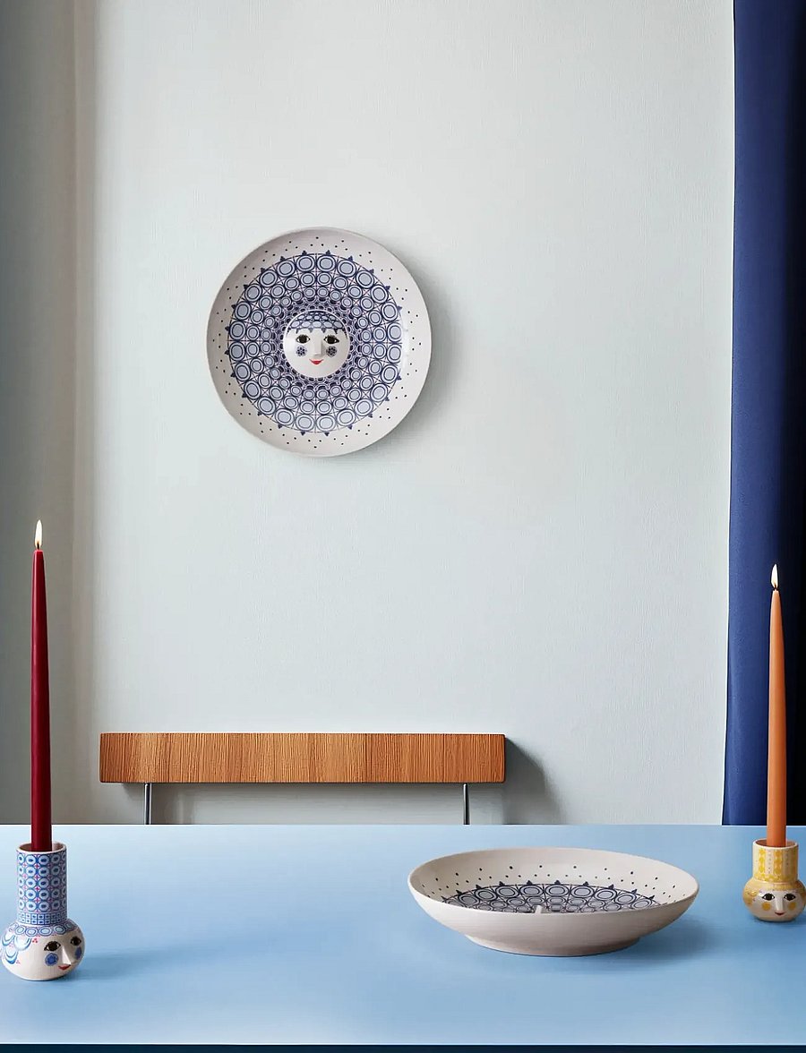 Bjørn Wiinblad - Olga Dish Ø33 cm blue - serving platters - blue - 5
