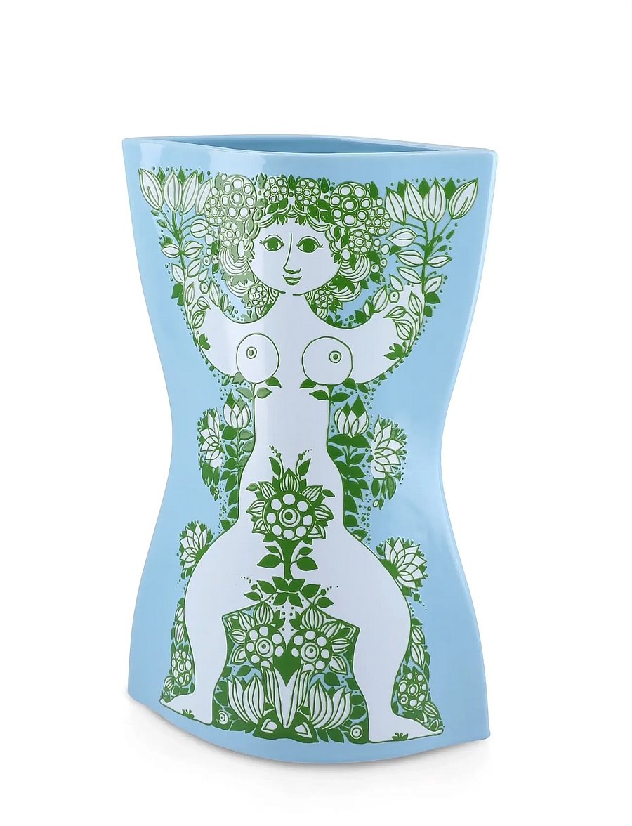 Bjørn Wiinblad - Nina Vase H28.5 cm light blue/green - figures et sculptures - light blue/green - 0