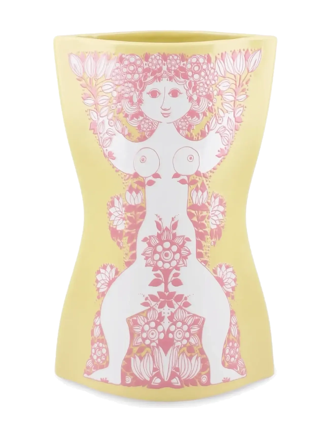 Bjørn Wiinblad Nina Vas H22 cm gul/rosa - Vaser - YELLOW/PINK / yellow