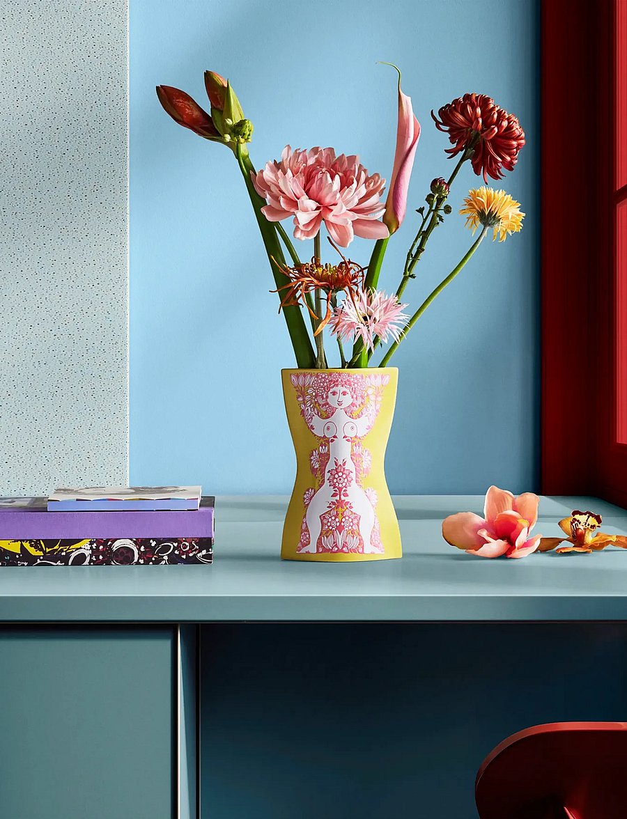 Bjørn Wiinblad - Nina Vase H22 cm gul/pink - vaser - yellow/pink - 4