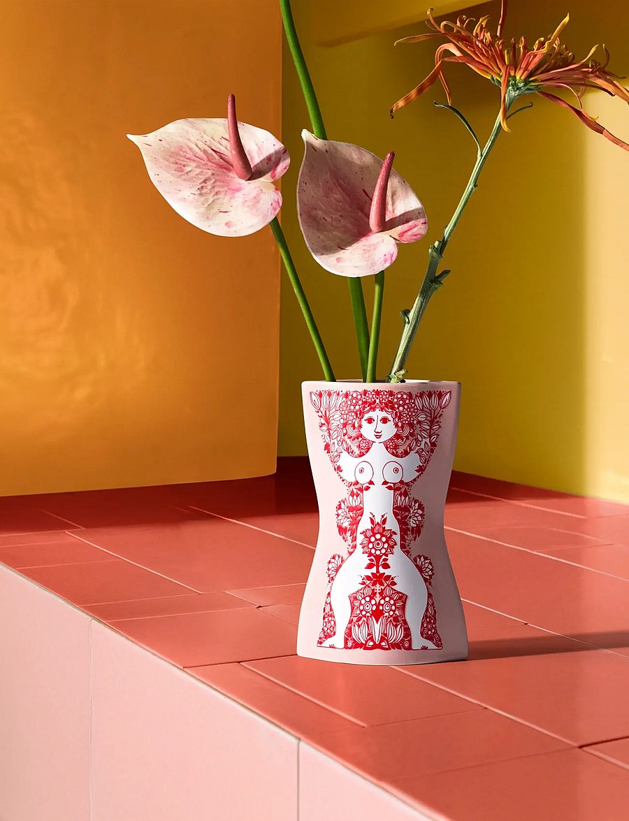 Bjørn Wiinblad - Nina Vase H16.5 cm pink/red - vases - pink/red - 4