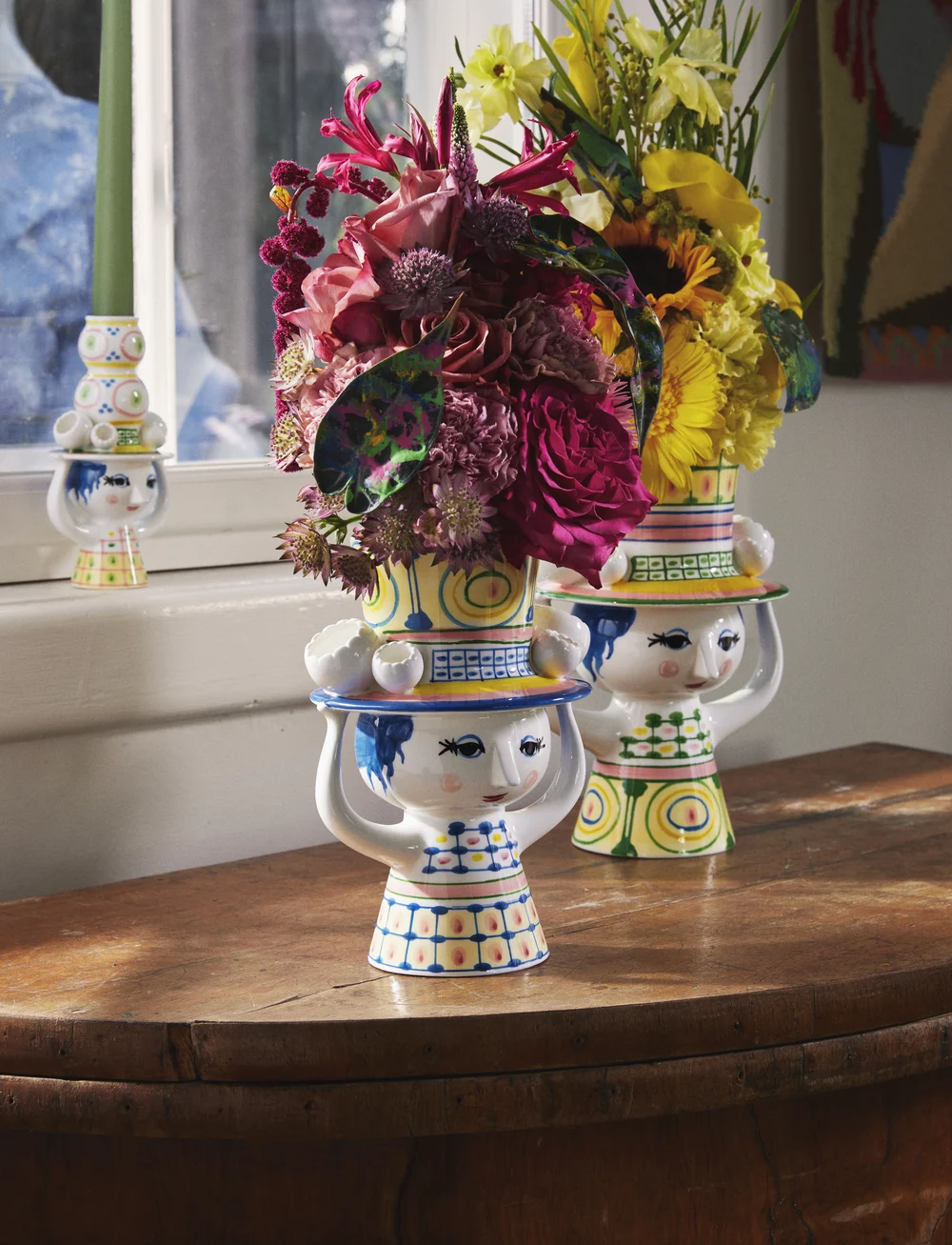 Bjørn Wiinblad - Lady with hat Vase H20.5 cm blue - vasar - blue - 5