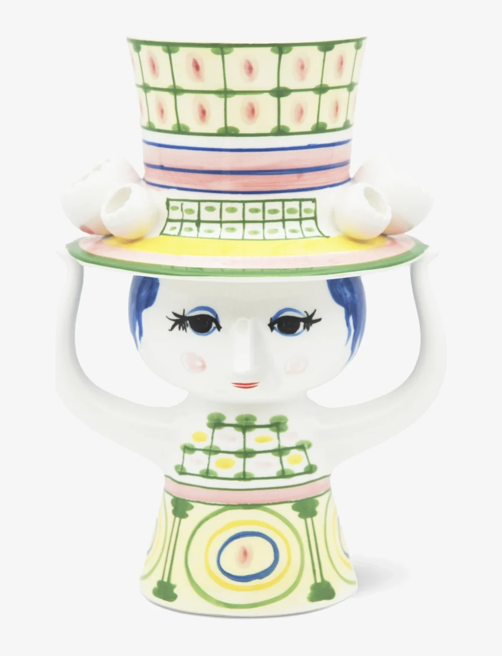 Bjørn Wiinblad - Lady with hat Vase H24.5 cm grøn - køb efter pris - green - 0
