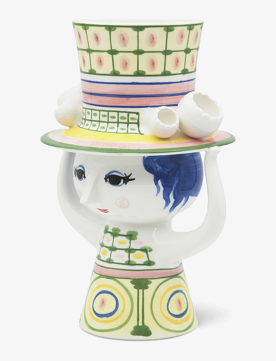 Bjørn Wiinblad - Lady with hat Vase H24.5 cm grøn - vaser - green - 2