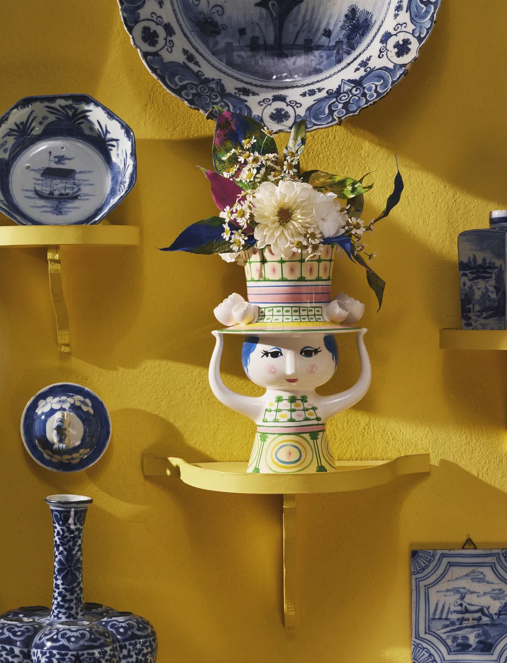 Bjørn Wiinblad - Lady with hat Vase H24.5 cm grøn - køb efter pris - green - 3