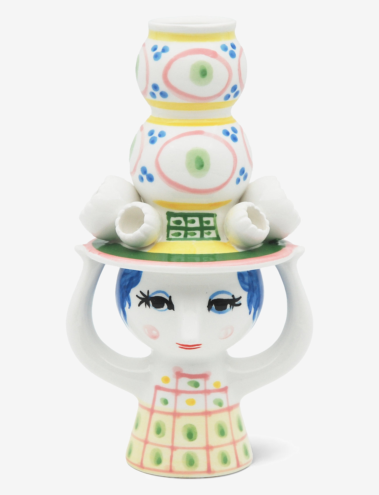 Bjørn Wiinblad - Lady with hat Candle holder H16 cm pink - shop by price - pink - 0