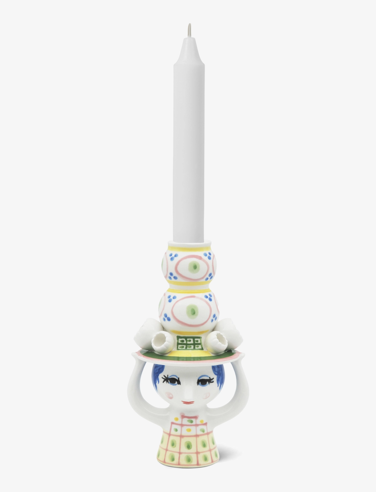 Bjørn Wiinblad - Lady with hat Candle holder H16 cm pink - kertastjakar - pink - 2