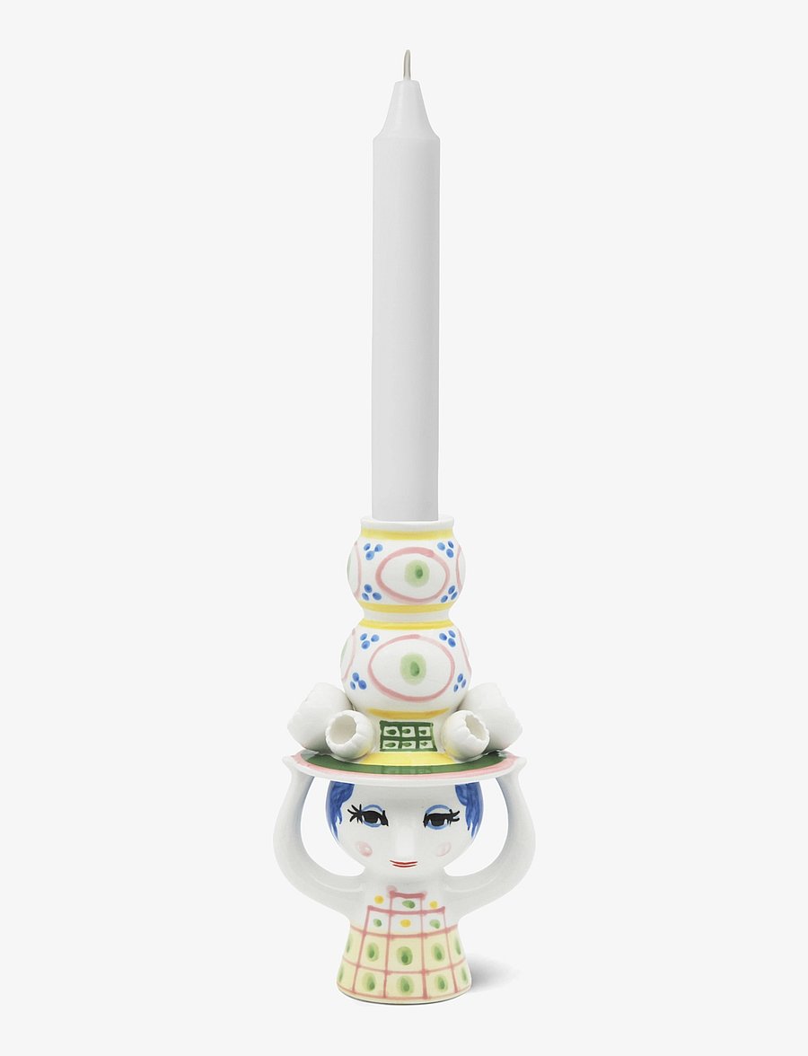 Bjørn Wiinblad - Lady with hat Candle holder H16 cm pink - kertastjakar - pink - 2