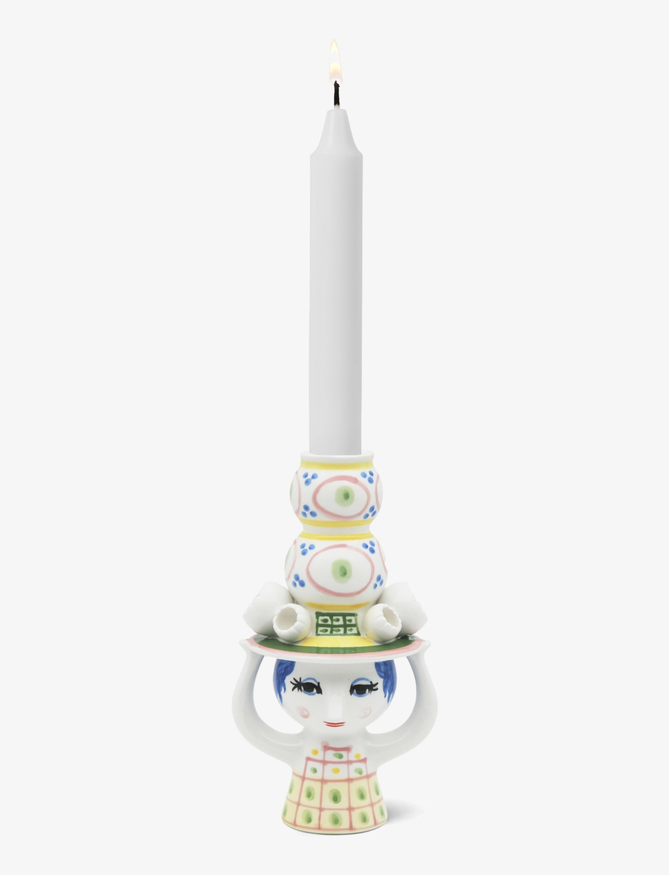 Bjørn Wiinblad - Lady with hat Candle holder H16 cm pink - kertastjakar - pink - 4