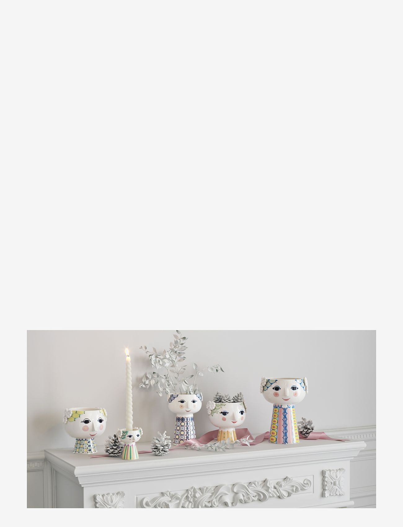 Bjørn Wiinblad - Eva Candle holder H9.5 cm light blue - teeküünlahoidjad - light blue - 2