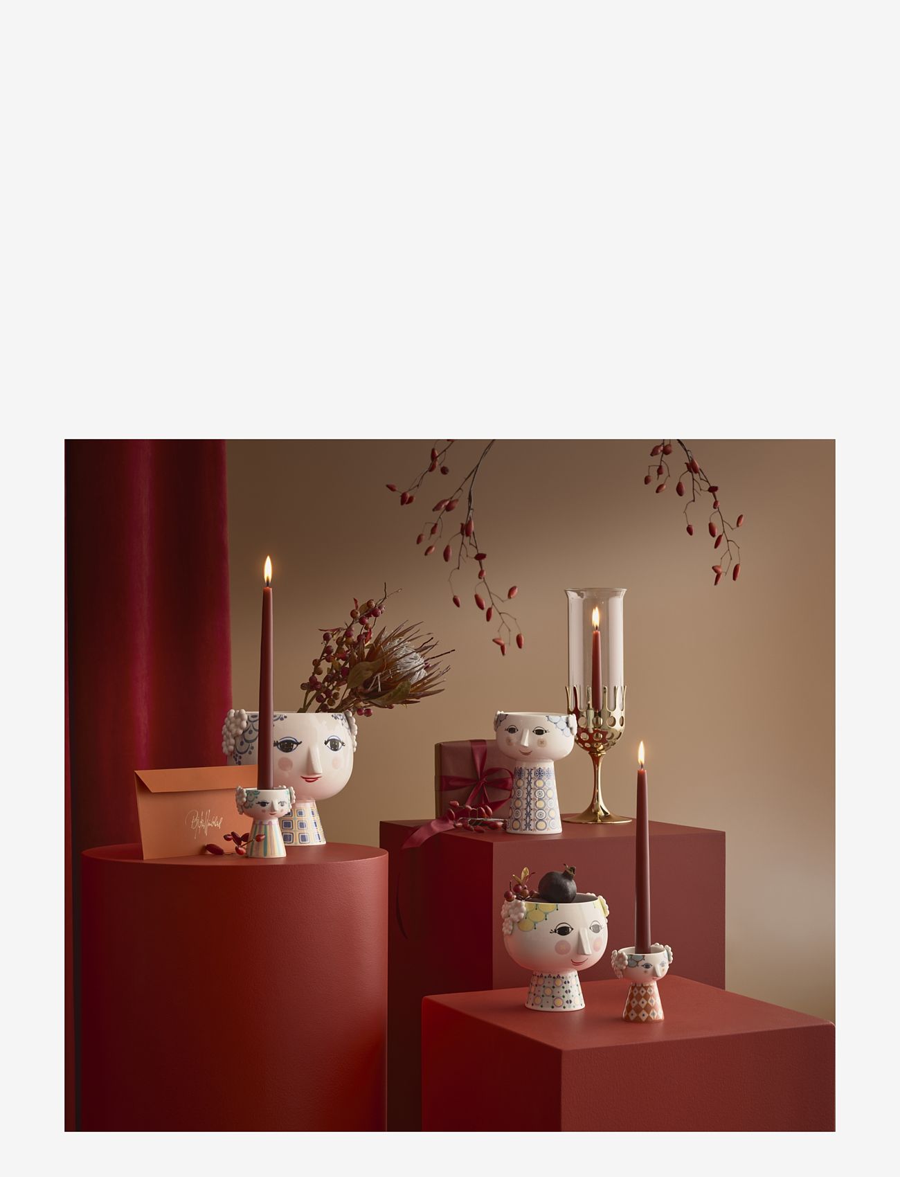 Bjørn Wiinblad - Eva Candle holder H9.5 cm light blue - teeküünlahoidjad - light blue - 3