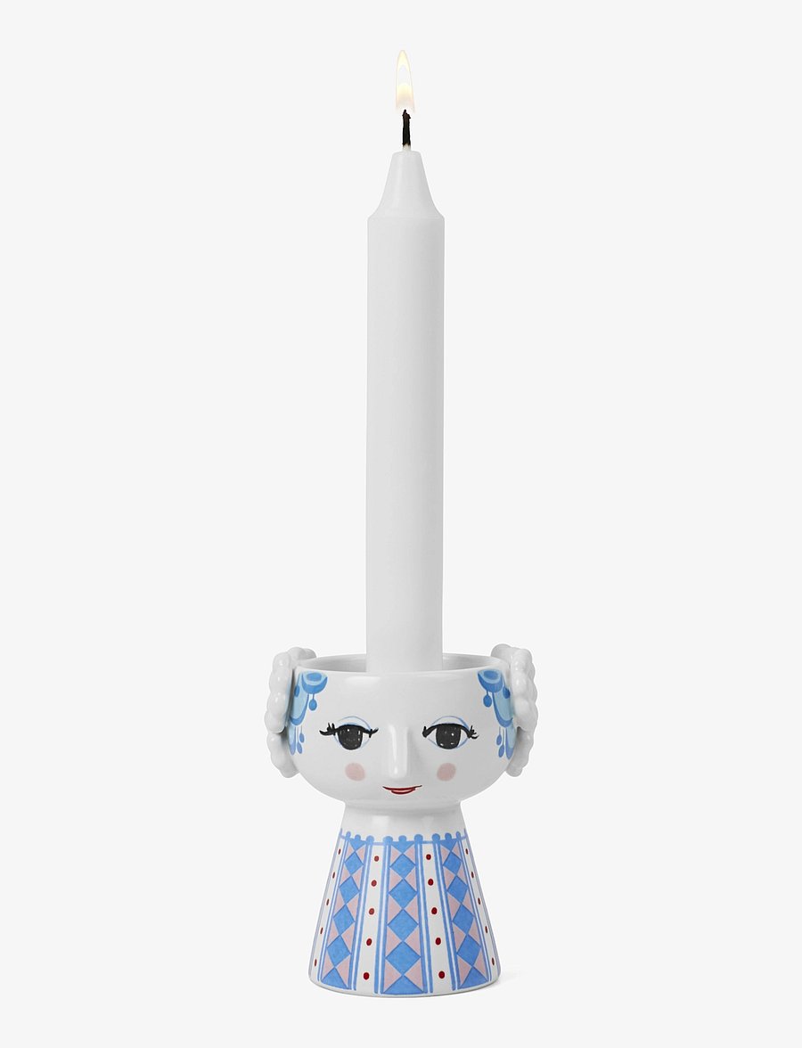 Bjørn Wiinblad - Eva Candle holder H9.5 cm blue - shop by price - blue - 4